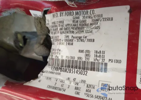 2011 Ford Mustang V6 Premium из США, поврежденный, VIN 1ZVBP8AM2B5145032